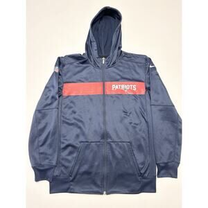 Nike On Field New England Patriots Full Zip NFL Team Hooded Sweatshirt Men's XL